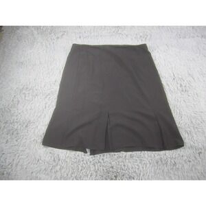 Womens Black 22W Kick-Pleat‎ Skirt Midi w/Slit Business Casual A-Line George